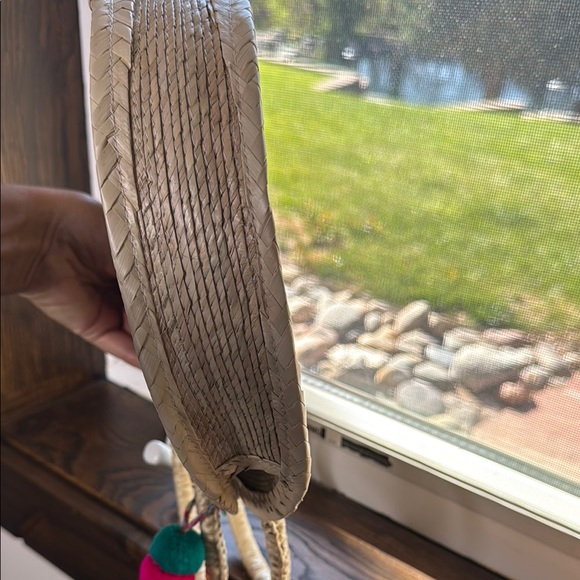 Round Straw Bag with Colorful Tassel - Picture 8 of 11